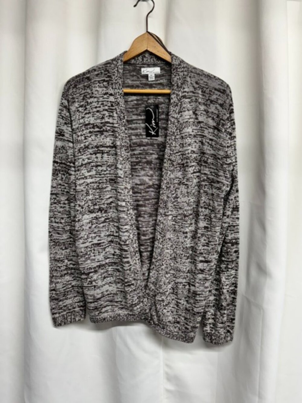 Ladies Kim Rogers Brown & Ivory Cardigan - Size XL